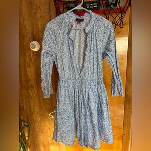 J. Crew Liberty Blue and White Floral Dress